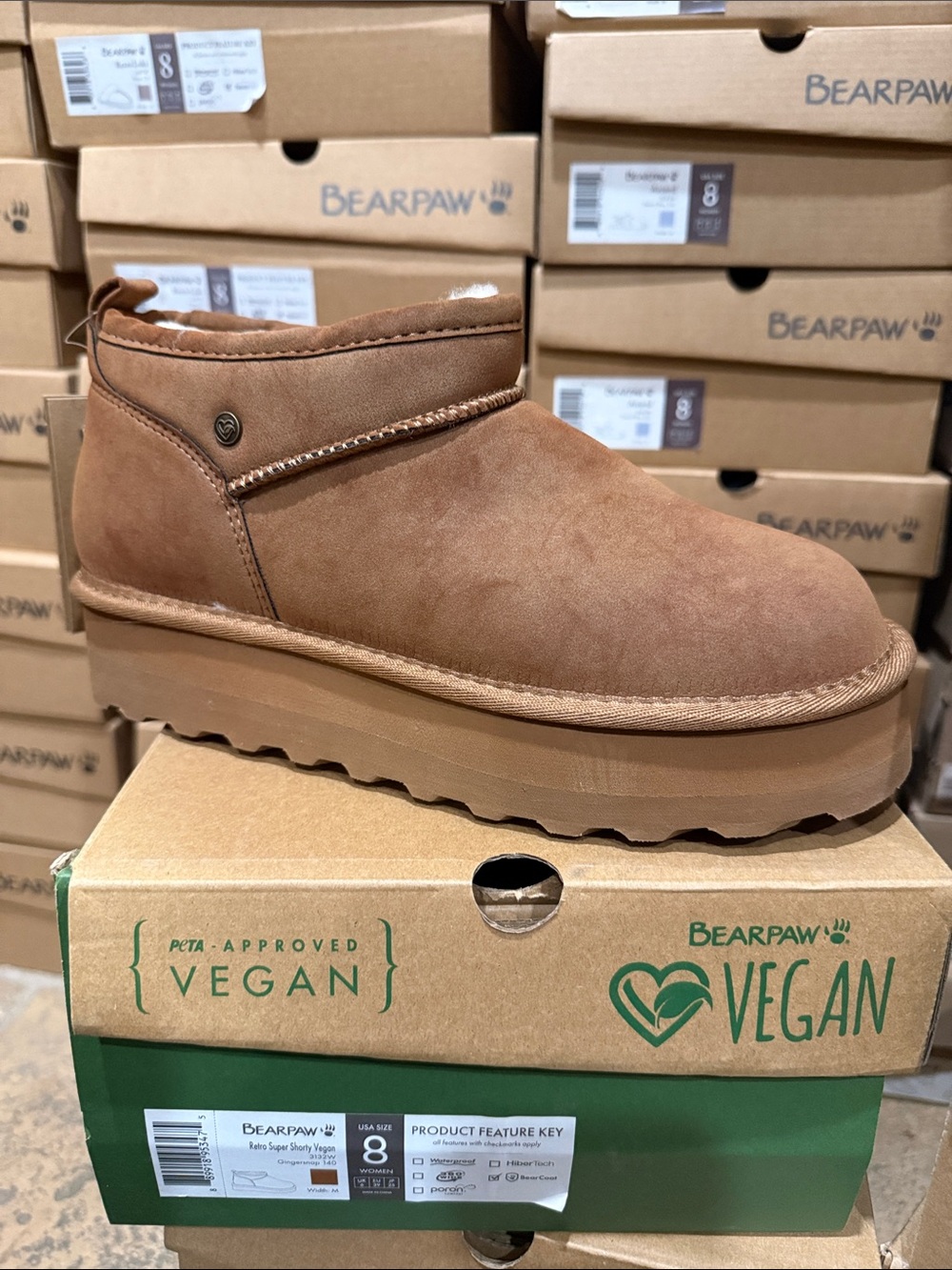 Bearpaw Retro Super Shorty Vegan- gingersnap